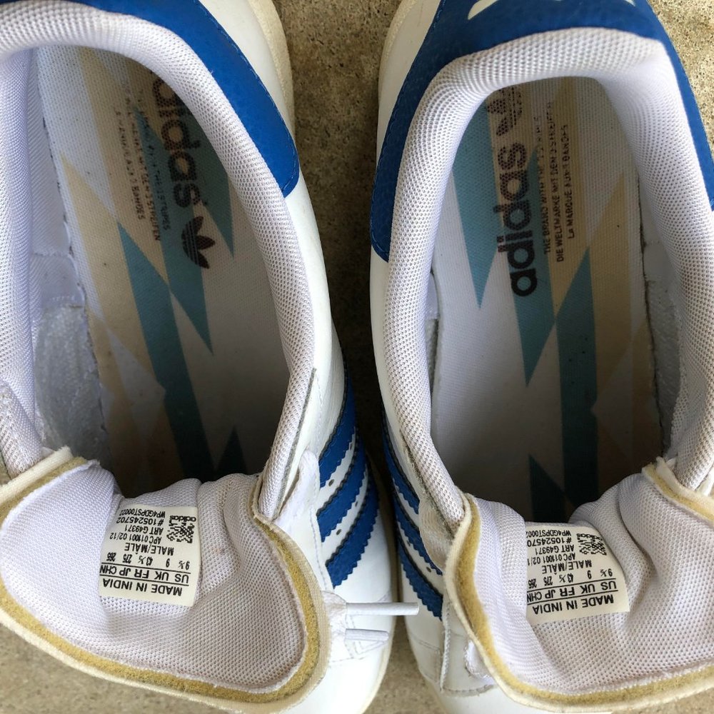adidas Originals Campus White and Blue Low-Top Sneakers - Picture 3 of 5